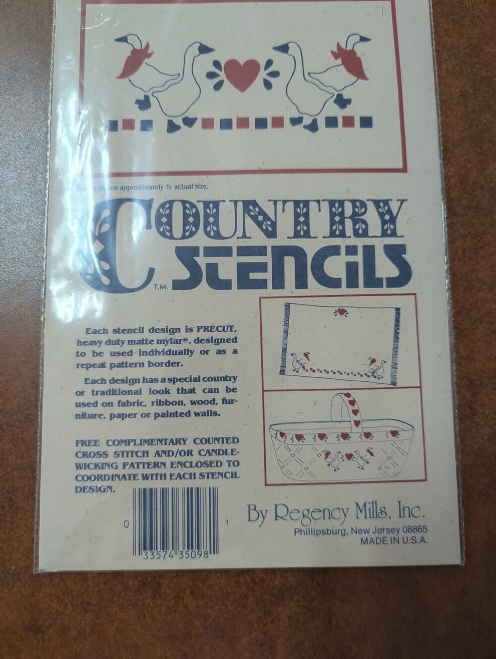 Vintage Country Stencils Folk Art Geese & Heart Stencil Packet